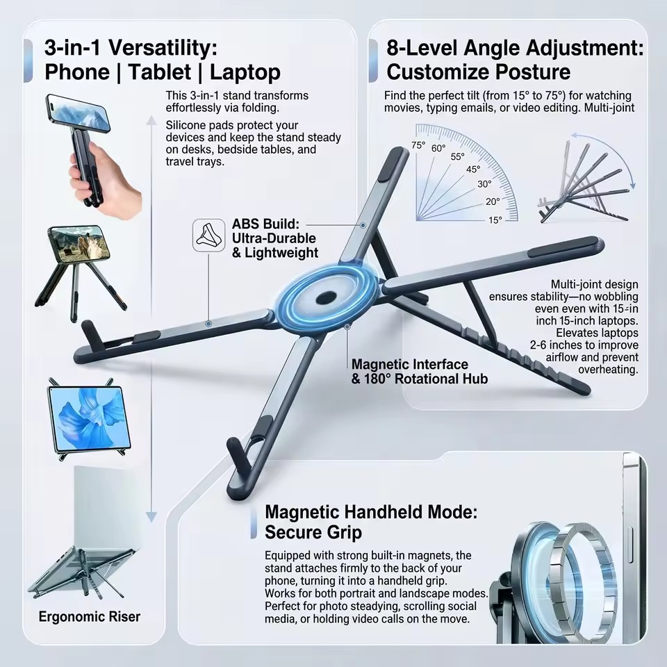 Laptop Extra Accessories - Przenośny magnetyczny uchwyt na telefon i