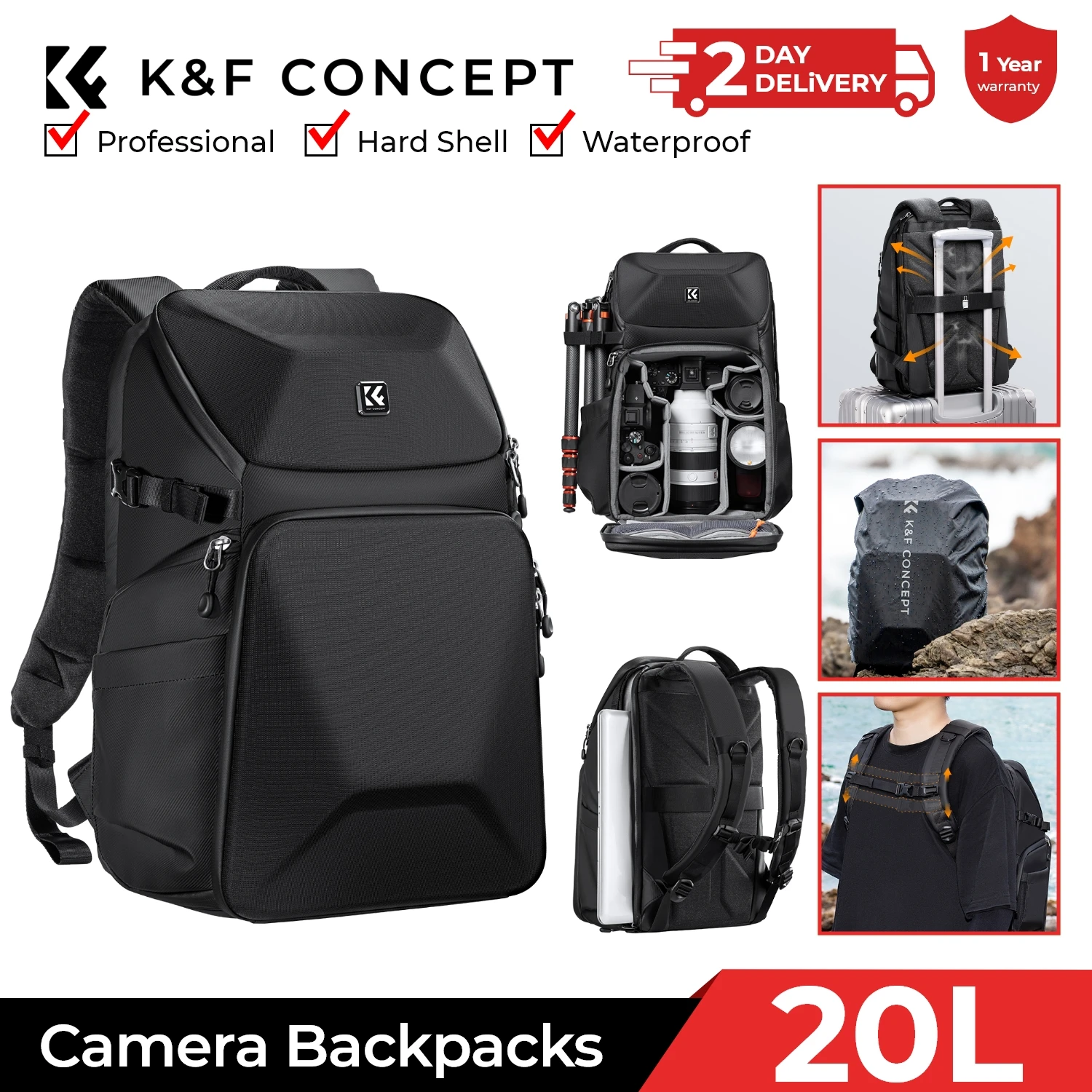 Plecak fotograficzny K&F CONCE – Laptop Accessories Box recenzja i cena